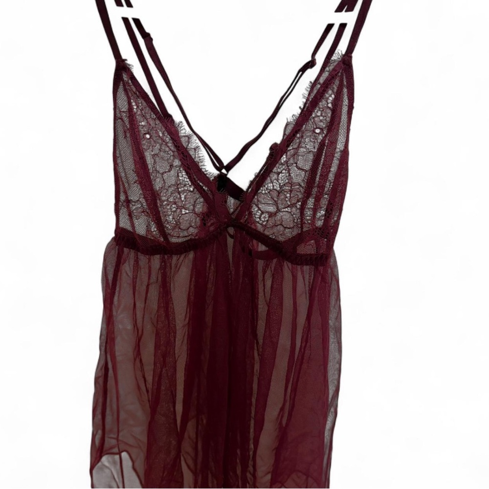 Victoria's Secret Burgundy Lace Chemise